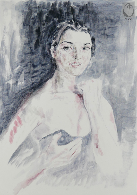oil on paper - olio su carta di Piro